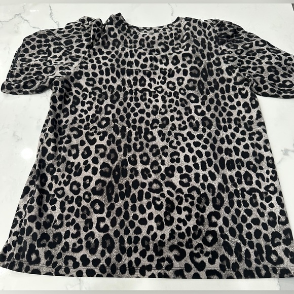 Michael Michael Kors Leopard Animal Print Flutter Sleeve Top Size Small - Picture 5 of 5